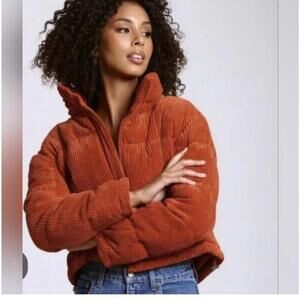 7 For All Mankind Corduroy Dusty Rose Bomber Jacket, Medium